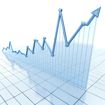 Gráfico de crecimiento financiero usado para comparar dollar-cost averaging vs invertir todo de golpe en 2025