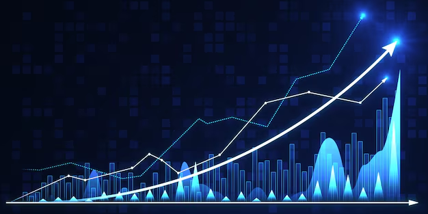 Gráfico de crecimiento que representa la rentabilidad generada por cuentas remuneradas.